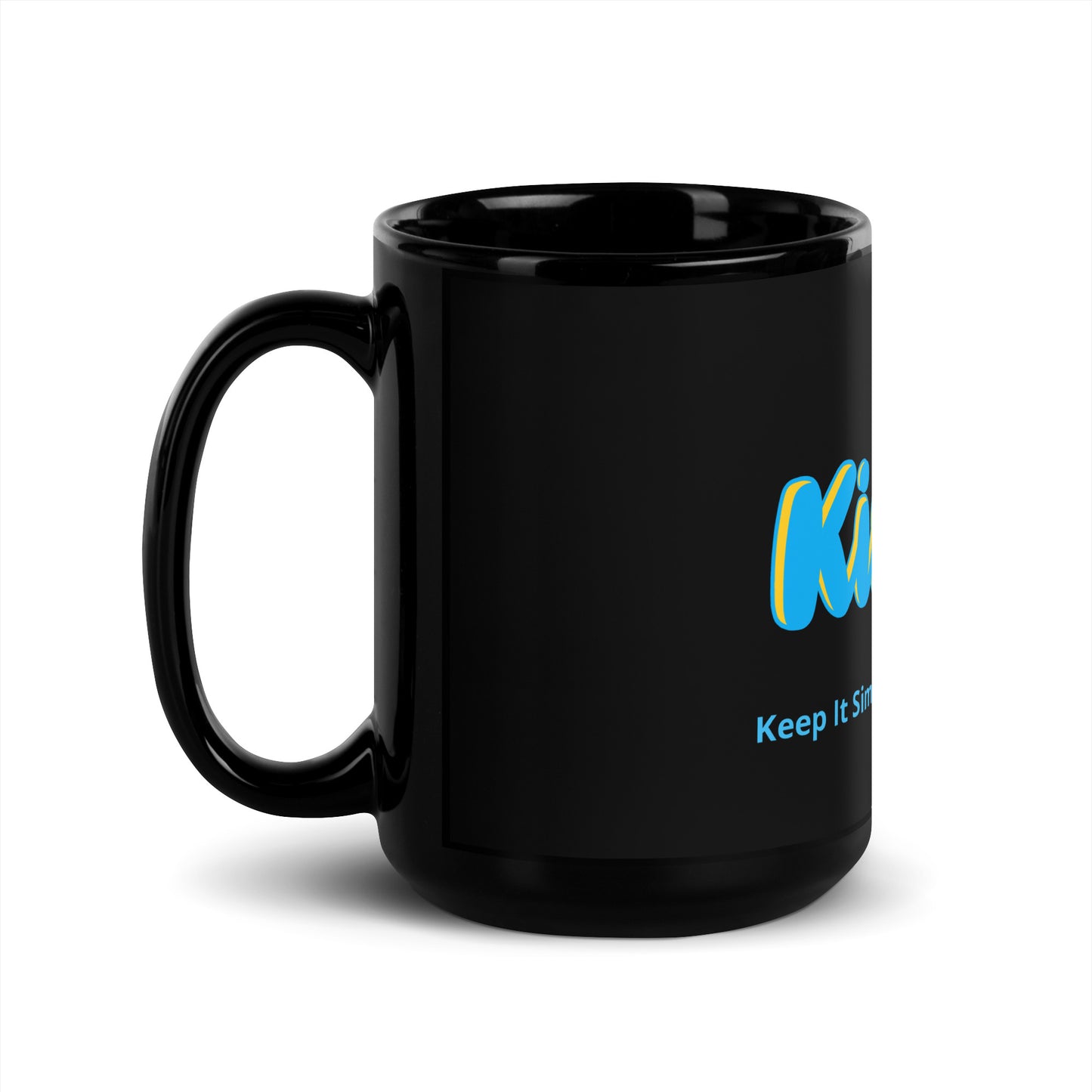 Kisabi Cursive Black Glossy Mug