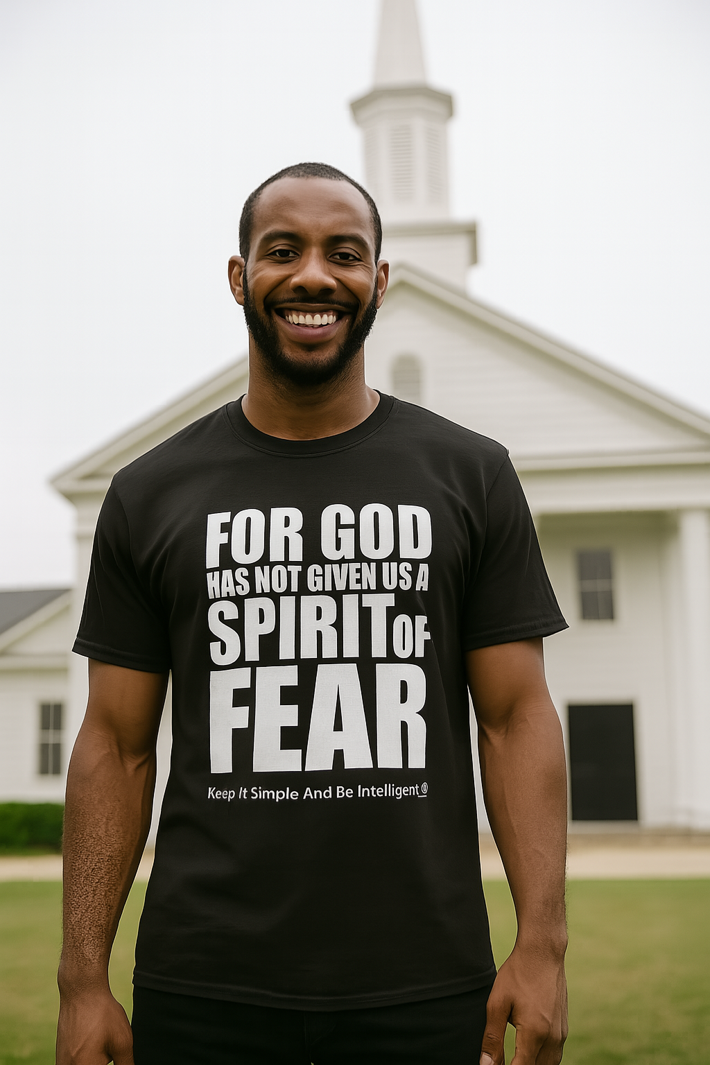 II Timothy 1:7 Short-Sleeve Unisex T-Shirt (Black) By KISABI®