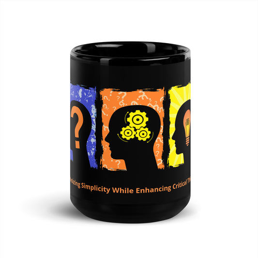 Critical Thinking Black Glossy Mug By KISABI®