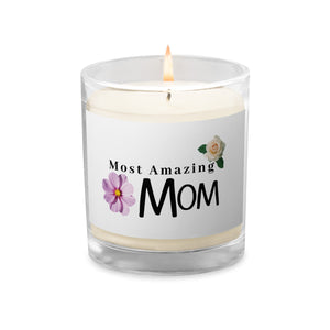 "Most Amazing Mom" Glass Jar Unscented Candle By KISABI®