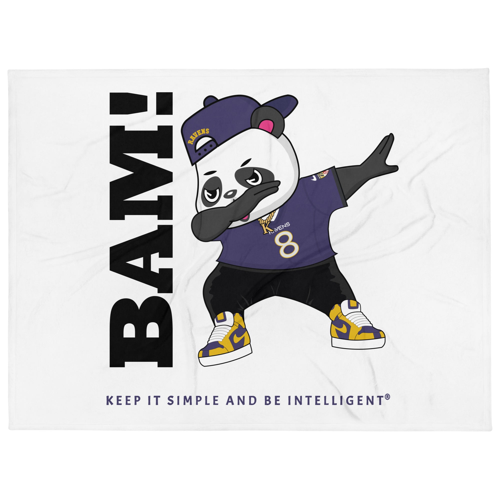 "Fernando Likes the Ravens" Throw Blanket By KISABI