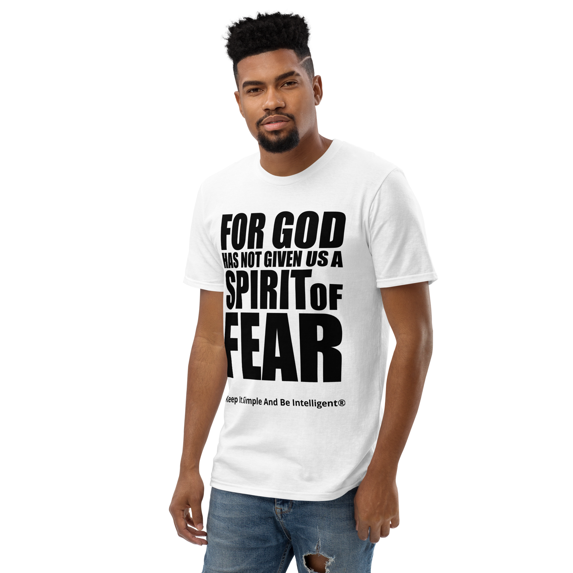 II Timothy 1:7 Short-Sleeve T-Shirt (White) By KISABI®