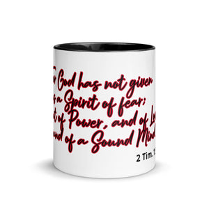 Inspiration 2 Timothy 1:7 Mug with Color Inside By KISABI®