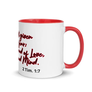 Inspiration 2 Timothy 1:7 Mug with Color Inside By KISABI®