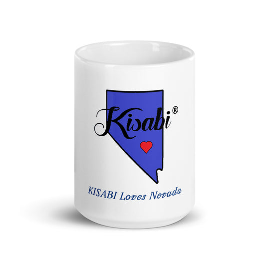 KISABI Loves Nevada White Glossy Mug