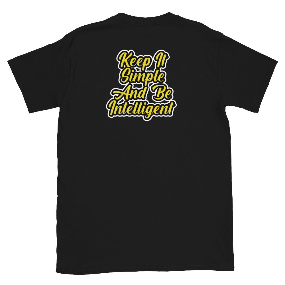 Kisabi Frase en la espalda Camiseta unisex de manga corta