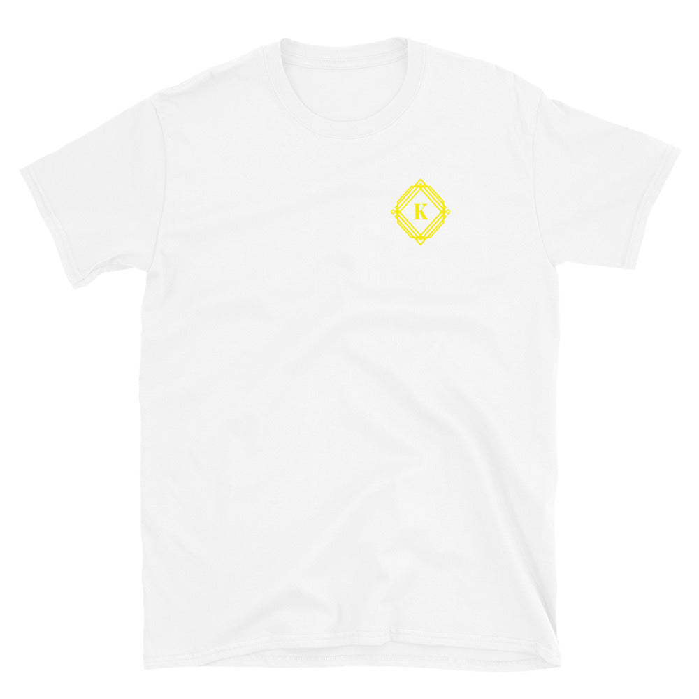 Kisabi Frase en la espalda Camiseta unisex de manga corta