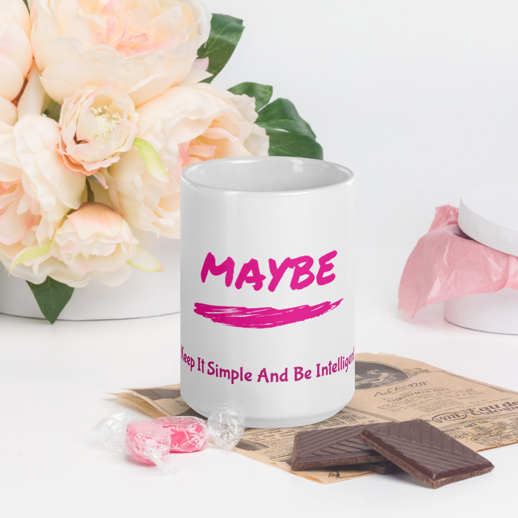 Kisabi™ Taza quizás blanca brillante